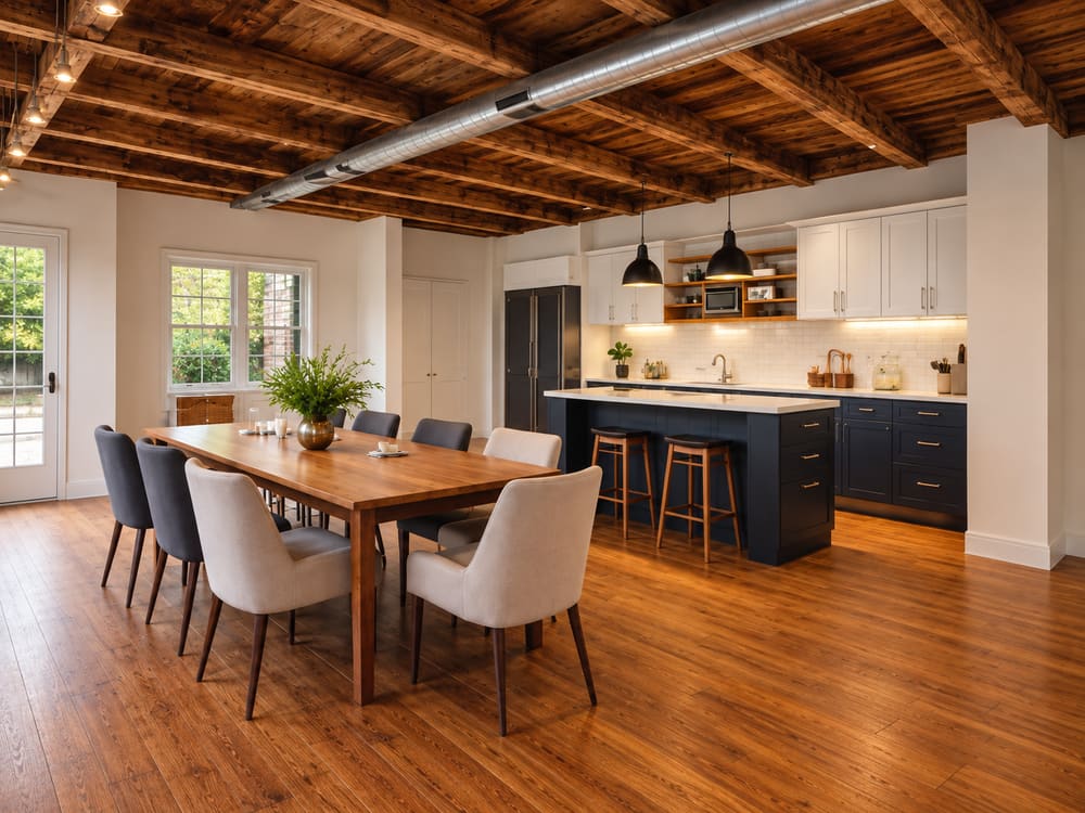 Rendering of the kitchen and dining room